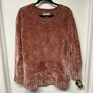Orvis Womens Relaxed Fit Chenille Pullover Sweater Dusty Pink Rose Size XL